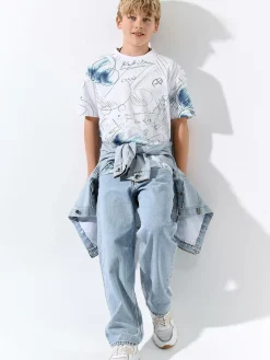 GATE Bawełniana koszulka z nadrukiem|Dzieci Chłopcy·Koszulki