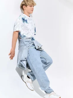 GATE Bawełniana koszulka z nadrukiem|Dzieci Chłopcy·Koszulki