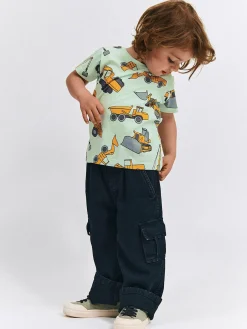 GATE Bawełniana koszulka z nadrukiem|Dzieci Chłopcy·Koszulki