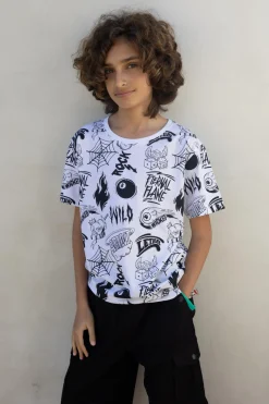 GATE Bawełniana koszulka z nadrukiem|Dzieci Chłopcy·Koszulki