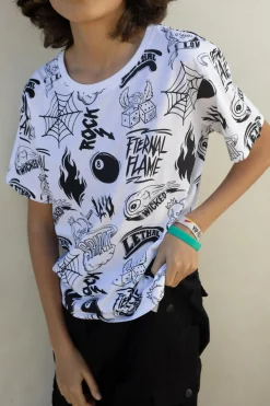 GATE Bawełniana koszulka z nadrukiem|Dzieci Chłopcy·Koszulki