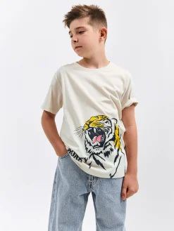 GATE Bawełniana koszulka z nadrukiem|Dzieci Chłopcy·Koszulki