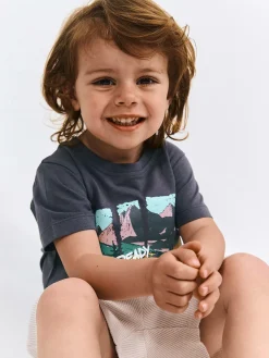 GATE Bawełniana koszulka z nadrukiem|Dzieci Chłopcy·Koszulki