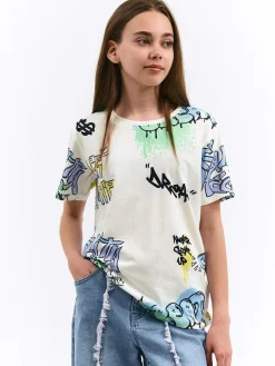 GATE Bawełniana koszulka z nadrukiem|Dzieci Chłopcy·Koszulki|Dziewczynki·Koszulki I Topy