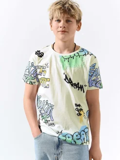 GATE Bawełniana koszulka z nadrukiem|Dzieci Chłopcy·Koszulki|Dziewczynki·Koszulki I Topy