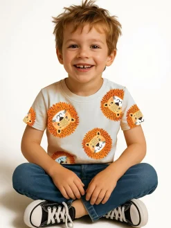 GATE Bawełniana koszulka z nadrukiem|Dzieci Chłopcy·Koszulki