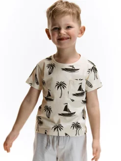 GATE Bawełniana koszulka z nadrukiem|Dzieci Chłopcy·Koszulki