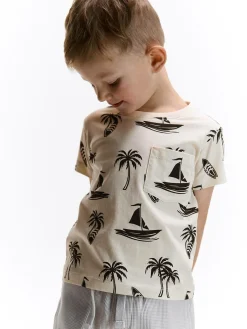 GATE Bawełniana koszulka z nadrukiem|Dzieci Chłopcy·Koszulki