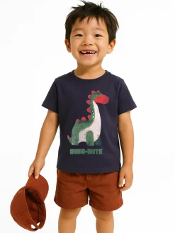 GATE Bawełniana koszulka z nadrukiem|Dzieci Chłopcy·Koszulki