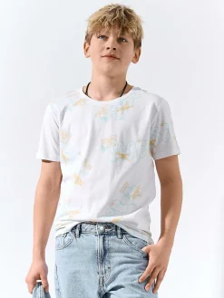 GATE Bawełniana koszulka z nadrukiem|Dzieci Chłopcy·Koszulki