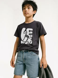 GATE Bawełniana koszulka z nadrukiem|Dzieci Chłopcy·Koszulki