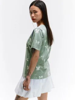 GATE Bawełniana koszulka z nadrukiem| Koszulki I Topy·Koszulki