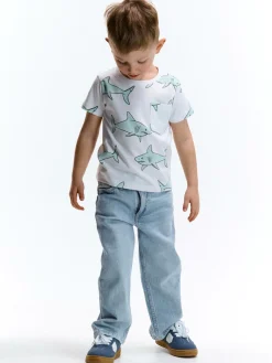 GATE Bawełniana koszulka z nadrukiem|Dzieci Chłopcy·Koszulki