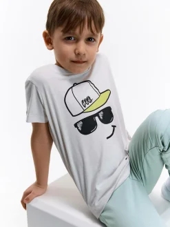 GATE Bawełniana koszulka z nadrukiem|Dzieci Chłopcy·Koszulki