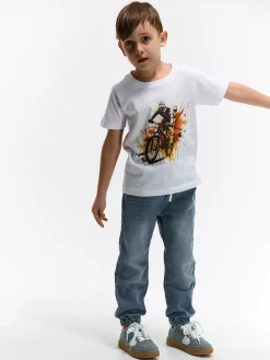 GATE Bawełniana koszulka z nadrukiem|Dzieci Chłopcy·Koszulki