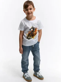 GATE Bawełniana koszulka z nadrukiem|Dzieci Chłopcy·Koszulki