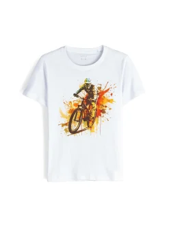 GATE Bawełniana koszulka z nadrukiem|Dzieci Chłopcy·Koszulki