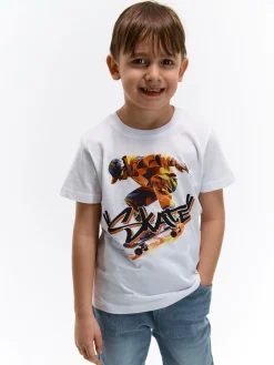 GATE Bawełniana koszulka z nadrukiem|Dzieci Chłopcy·Koszulki