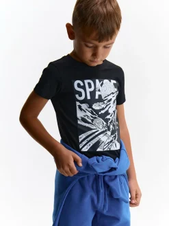 GATE Bawełniana koszulka z nadrukiem|Dzieci Chłopcy·Koszulki