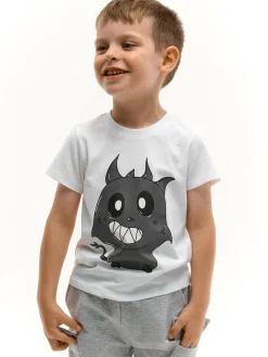 GATE Bawełniana koszulka z nadrukiem|Dzieci Chłopcy·Koszulki