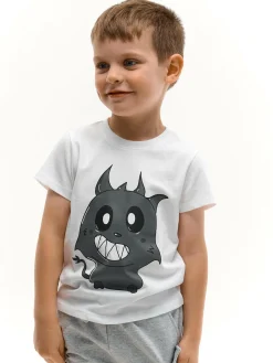 GATE Bawełniana koszulka z nadrukiem|Dzieci Chłopcy·Koszulki