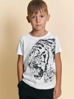 GATE Bawełniana koszulka z nadrukiem|Dzieci Chłopcy·Koszulki