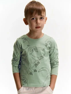 GATE Bawełniana koszulka z nadrukiem|Dzieci Chłopcy·Koszulki