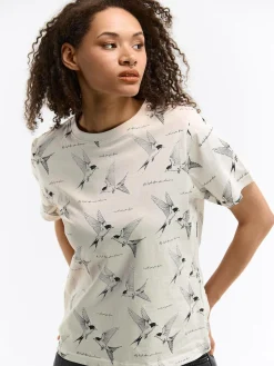 GATE Bawełniana koszulka z nadrukiem| Koszulki I Topy·Koszulki