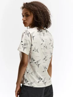 GATE Bawełniana koszulka z nadrukiem| Koszulki I Topy·Koszulki