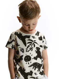 GATE Bawełniana koszulka z nadrukiem|Dzieci Chłopcy·Koszulki