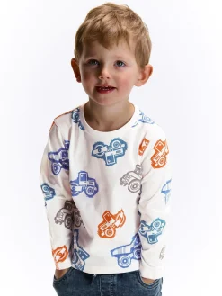 GATE Bawełniana koszulka z nadrukiem|Dzieci Chłopcy·Koszulki