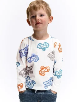 GATE Bawełniana koszulka z nadrukiem|Dzieci Chłopcy·Koszulki