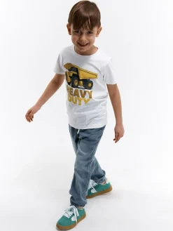 GATE Bawełniana koszulka z nadrukiem|Dzieci Chłopcy·Koszulki