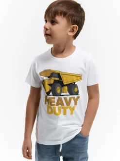 GATE Bawełniana koszulka z nadrukiem|Dzieci Chłopcy·Koszulki