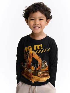 GATE Bawełniana koszulka z nadrukiem|Dzieci Chłopcy·Koszulki