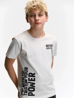 GATE Bawełniana koszulka z nadrukiem|Dzieci Chłopcy·Koszulki