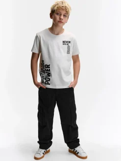 GATE Bawełniana koszulka z nadrukiem|Dzieci Chłopcy·Koszulki