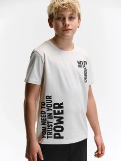 GATE Bawełniana koszulka z nadrukiem|Dzieci Chłopcy·Koszulki