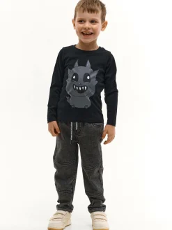 GATE Bawełniana koszulka z nadrukiem|Dzieci Chłopcy·Koszulki