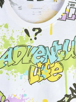 GATE Bawełniana koszulka z nadrukiem|Dzieci Chłopcy·Koszulki