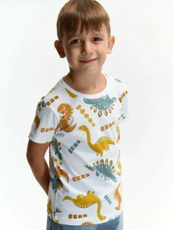 GATE Bawełniana koszulka z nadrukiem|Dzieci Chłopcy·Koszulki