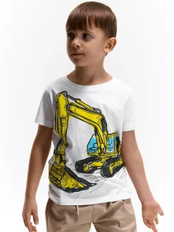 GATE Bawełniana koszulka z nadrukiem|Dzieci Chłopcy·Koszulki