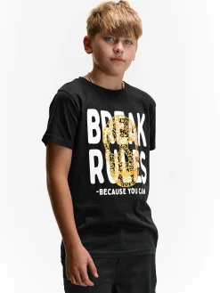 GATE Bawełniana koszulka z nadrukiem|Dzieci Chłopcy·Koszulki