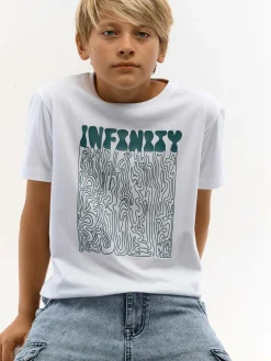 GATE Bawełniana koszulka z nadrukiem|Dzieci Chłopcy·Koszulki