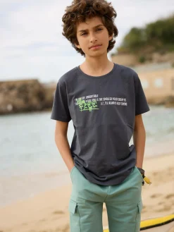 GATE Bawełniana koszulka z nadrukiem|Dzieci Chłopcy·Koszulki