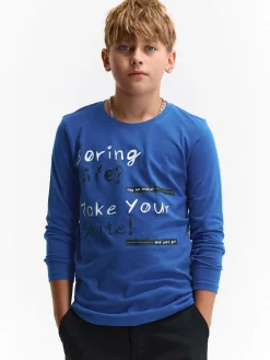 GATE Bawełniana koszulka z nadrukiem|Dzieci Chłopcy·Koszulki