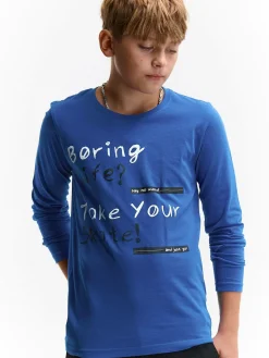 GATE Bawełniana koszulka z nadrukiem|Dzieci Chłopcy·Koszulki