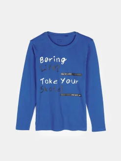 GATE Bawełniana koszulka z nadrukiem|Dzieci Chłopcy·Koszulki