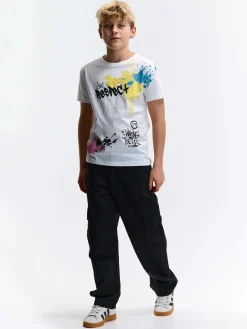 GATE Bawełniana koszulka z nadrukiem|Dzieci Chłopcy·Koszulki