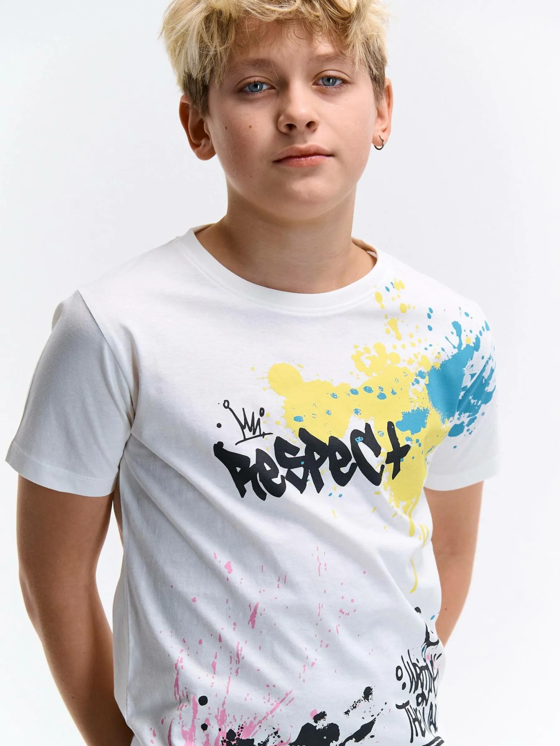 GATE Bawełniana koszulka z nadrukiem|Dzieci Chłopcy·Koszulki